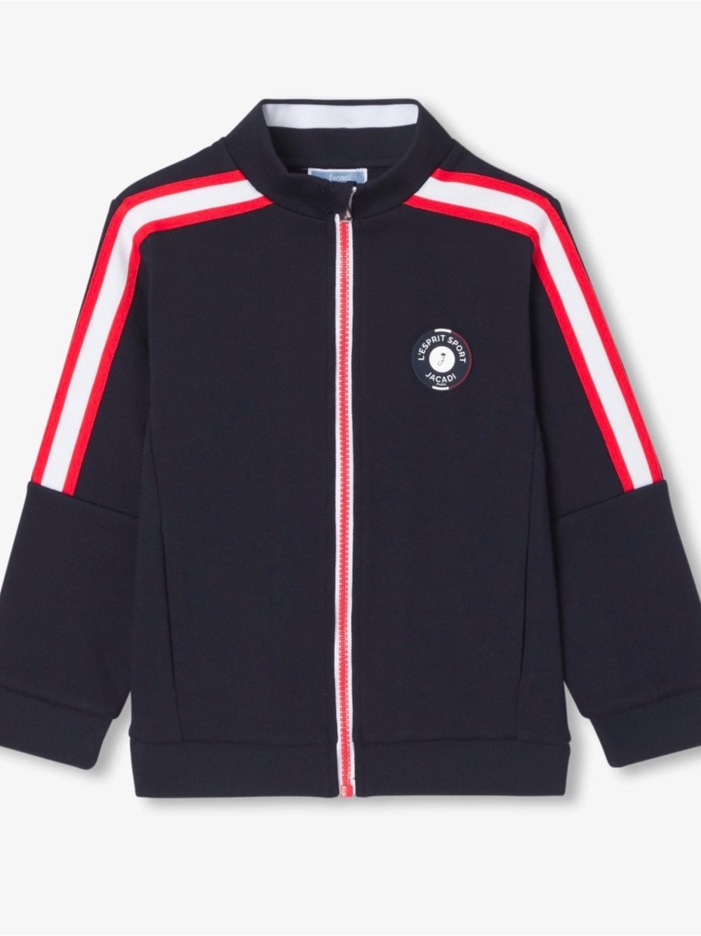 Jacadi Navy Jacket with Red & White Trim